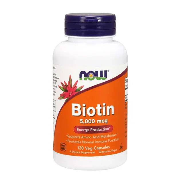 NOW Biotin 5000mcg 120 Veg Capsules