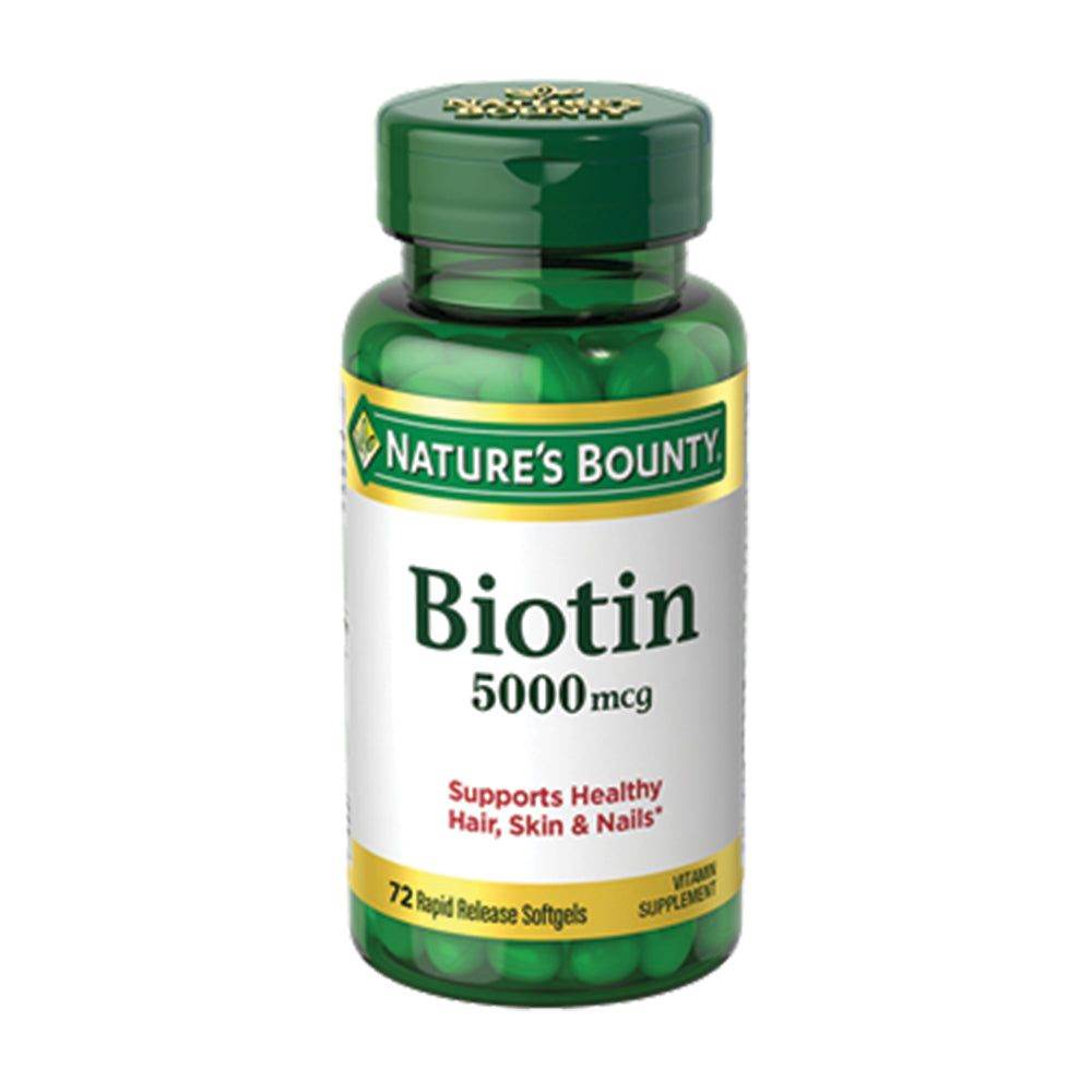 Nature's Bounty Biotin 5000 mcg 72 Softgels